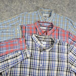 Set of 3 of Saddlebred XL Classic Fit Plaid Long Sleeve Button Down Shirts (brt)